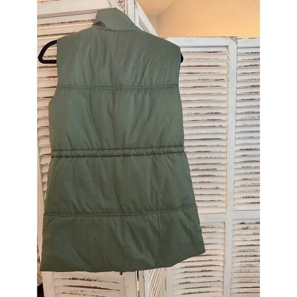 Peace Love World Puffer Vest with Cinch Waist Sage XS A628272 - Picture 4 of 4